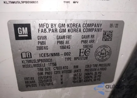 2023 Chevrolet Trailblazer Rs z USA, uszkodzony, nr VIN KL79MUSL9PB050031